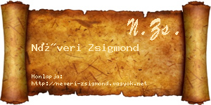 Néveri Zsigmond névjegykártya